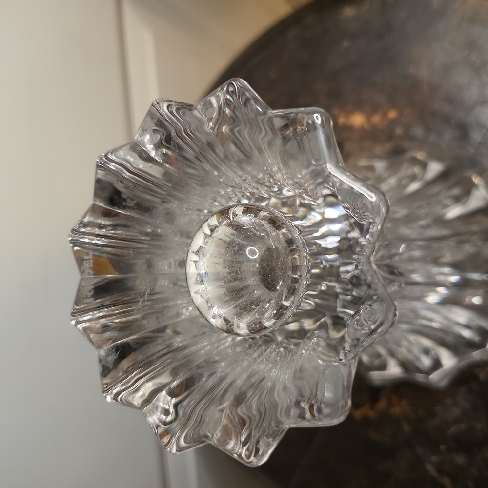 Riedel Tyrol Crystal Fluted Heavy Vase 7" Germany - Picture 5 of 8